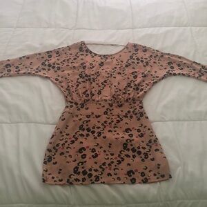Silence + Noise mini dress in peach animal print